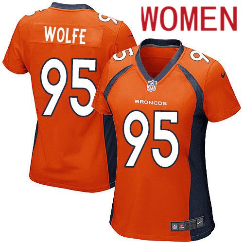 Women Denver Broncos #95 Derek Wolfe Nike Orange Game Player NFL Jersey->women nfl jersey->Women Jersey